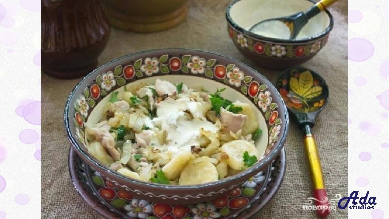 Галушки с курицей и чесноком Рецепт, пошаговый,