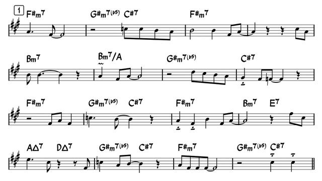 Summertime - Easy Solo Example for Alto Sax -1