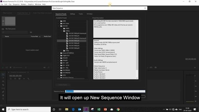 How to create New Sequence in Adobe Premiere Pro Beginners Tutorial