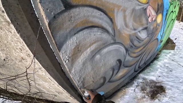 Граффити поздравление с 8 Марта 2024! Кот Вжух. Как рисовать граффити открытку на стене