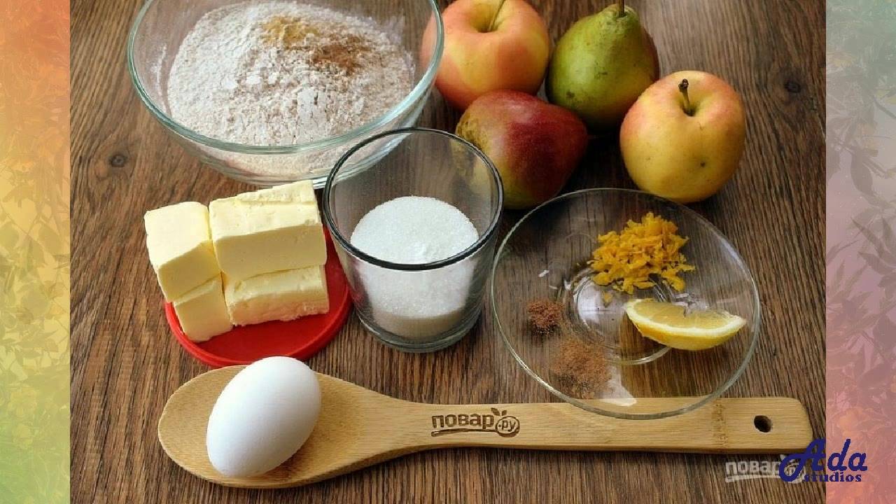 Галета с яблоками и грушей Рецепт, пошаговый, к