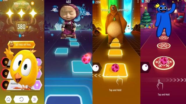 Masha and the Bear - Grizzy & les Lemmings - Where's Chicky - Rainbow Friends -Tiles Hop Edm Rush смотреть онлайн