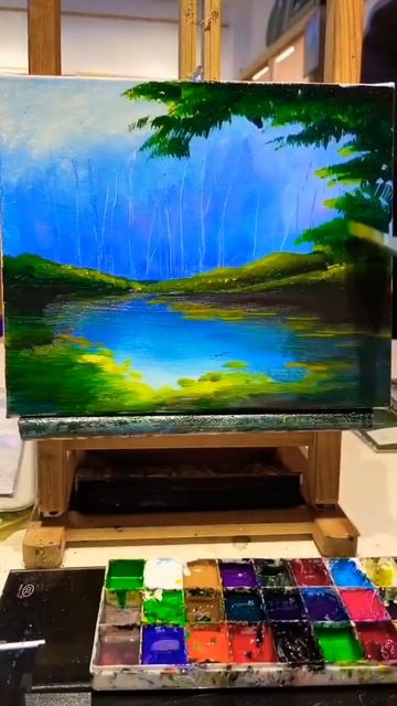 A small lake surrounded by nature art #art #subscribe #trending #viral #shorts смотреть онлайн