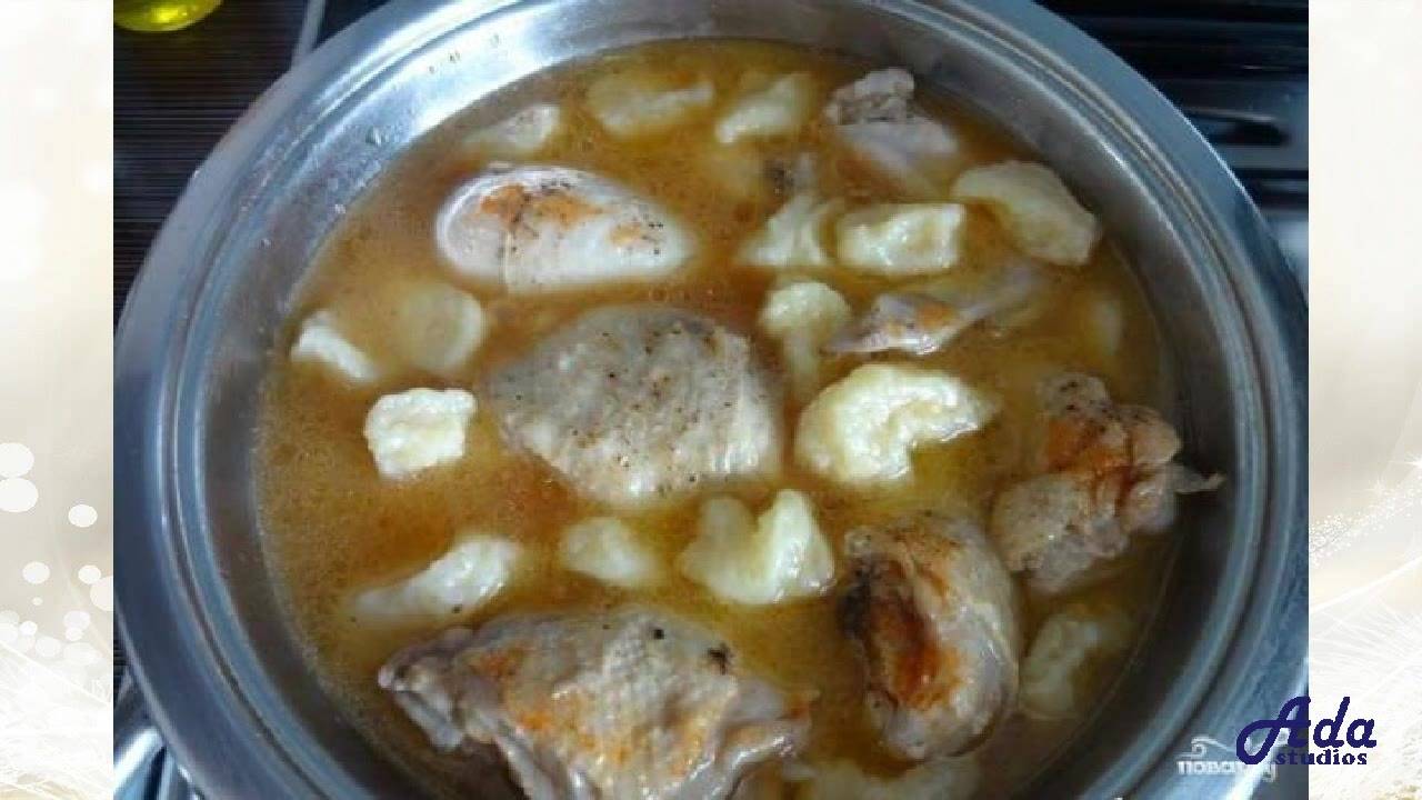 Галушки с курицей Рецепт, пошаговый, как пригот