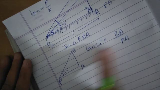 From a point P on the ground the angle of elevation of the top of a 10m tall building is 30°. A fla смотреть онлайн
