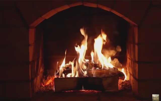 Камин, живой звук, огонь, Fireplace, Fire смотреть онлайн