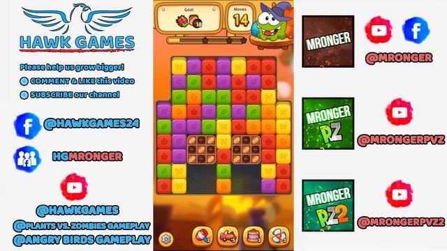 Cut the Rope BLAST 109 - Walkthrough, No Boosters