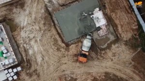 Заливка фундамента бетоном на участке под Чеховом