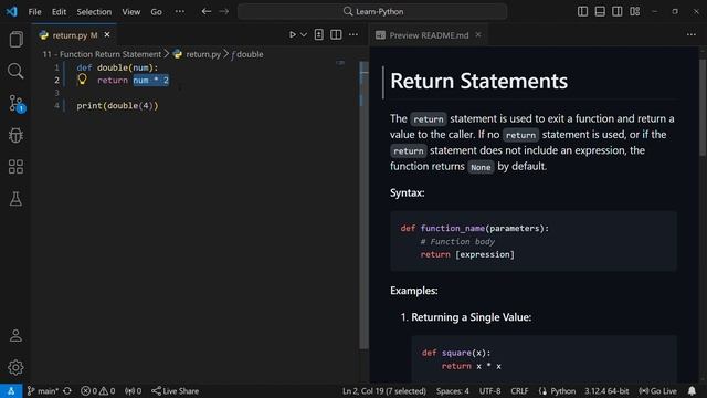 Understanding the Return Statement