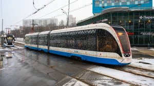 Поездка на Новогоднем трамвае 71-931М "Витязь-М" (2.0) по маршруту №27 - 04.03.2024. №31398