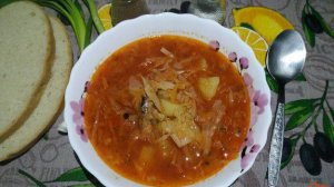 Постный борщ с фасолью