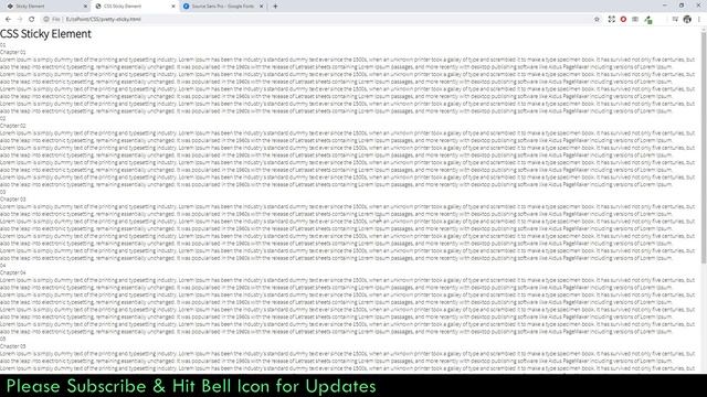 CSS Sticky Position | Stick Element on page scroll | CSS Sticky Property |  csPoint