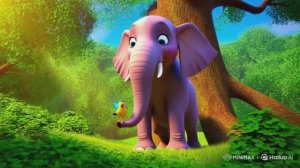 Мини мультик про слонёнка и птичку