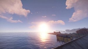 Утро в рыбацкой деревне на рассвете в Rust