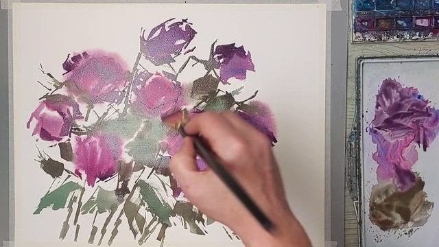 Увядающий букет, акварельная медитация смотреть онлайн