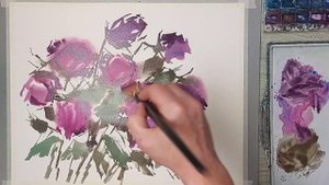 Увядающий букет, акварельная медитация