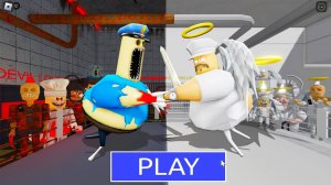 BARRY EXE Team ПРОИТВ АНГЕЛА Team в BARRY'S PRISON RUN! New Scary Obby в РОБЛКОС(#ROBLOX)