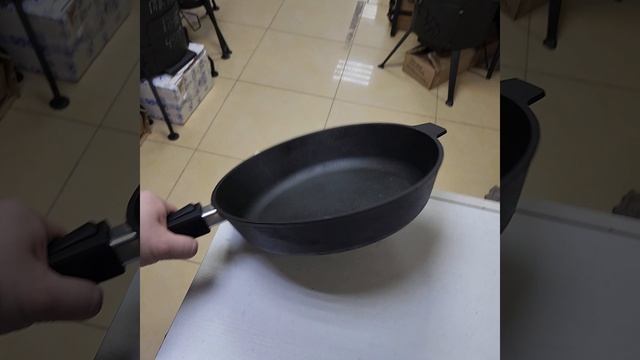 Чугунная сковорода 280х60 мм с крышкой 🔥