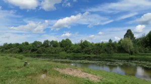 р.Судость около п.Гремяч  - выгрузили вещи на пляже - поход по р.Десна  24.06.2017г.