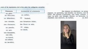 Упражнение 2 на французском Одежда/Действия/Аксессуары