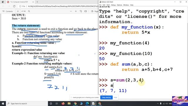 Function Returning