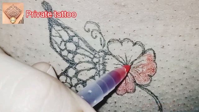 private part tattoo 1  Imitation tattoo  tattoo girls  butterfly flower tattoo