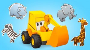Животные на английском - Мультик Экскаватор Мася. Развивающие машинки - Английский для детей