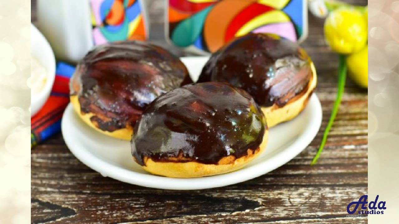 РЕСТОРАННОЕ БЛЮДО- БУЛОЧКИ С ШОКОЛАДНОЙ ГЛАЗУ