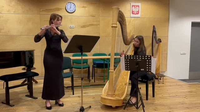J. Ibert Entr'acte for flute and harp. Flute-Ulyana Anishchanka, Harp-Zofia Budzanowska. смотреть онлайн