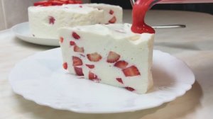 Холодный клубничный десерт — пальчики оближешь! 🍓😋
