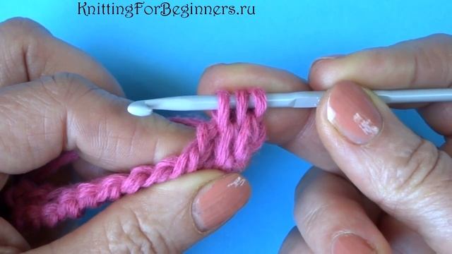 Тунисское вязание Урок 10   Twisted knit stitch Tunisian crochet