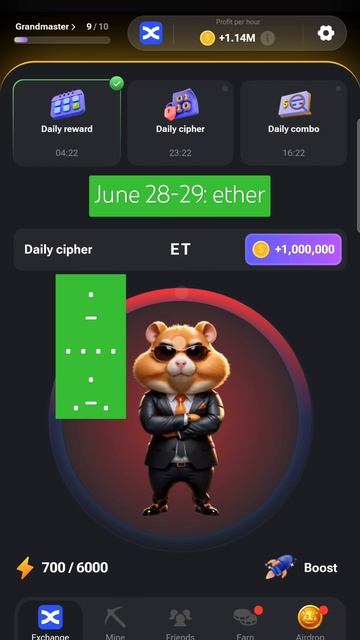 June 28-29. Hamster combat telegram. Daily cipher #hamsterkombat #dailycipher #code смотреть онлайн