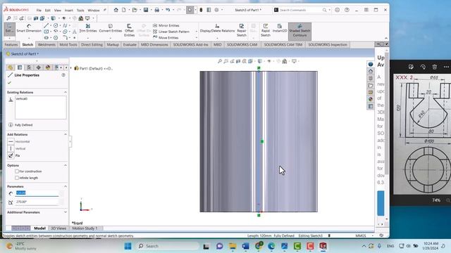 SolidWorks introduction Cylinder/Ухагдсан цилиндр биет байгуулах нь
