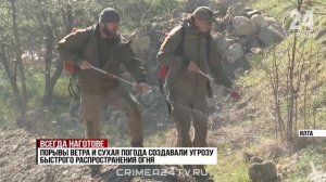 Не дать разгореться: в Ялте спасатели отработали сценарий тушения пожара