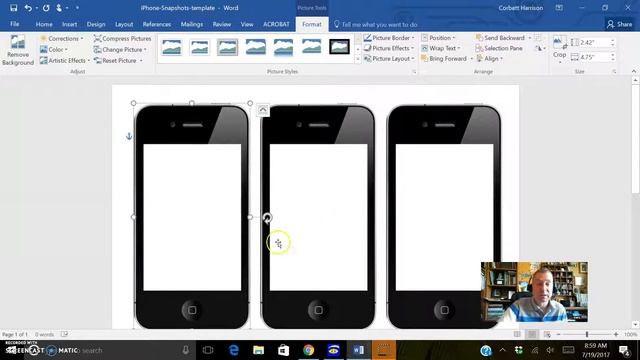 Using Camera Phone Template for Writer's Notebooks