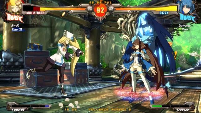 Guilty Gear Xrd REV 2 Lobby Matches- drive0 (Millia) vs Suntorias (Dizzy) смотреть онлайн