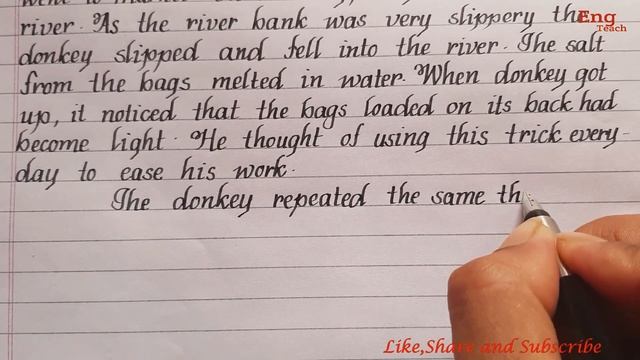 Moral Story : The merchant and the Donkey | story writing | writing|English handwriting | Eng Teach смотреть онлайн
