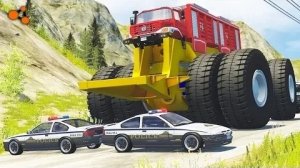 Beamng drive - Гигантские машины сокрушают автомобили #2