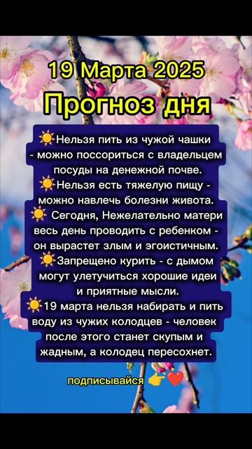 Прогноз дня на 19 марта 2025 смотреть онлайн