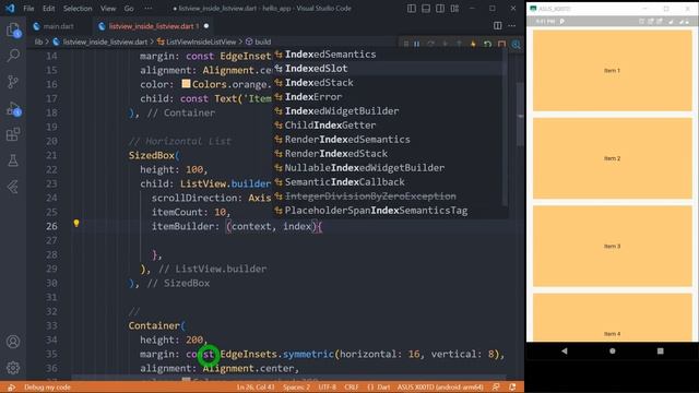Flutter Listview inside another Listview - Nested ListView in Flutter