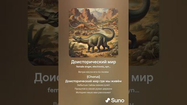 Доисторический мир песня про динозавриков👋#sunoai #динозавр
