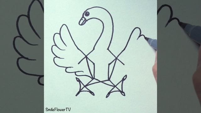 How To Draw a Swan with 44 Dots Easy  Drawing Swan Step by Step Shorts