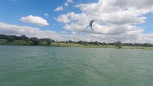 Relaxed riding the Viron 3 on a gusty small inland lake.