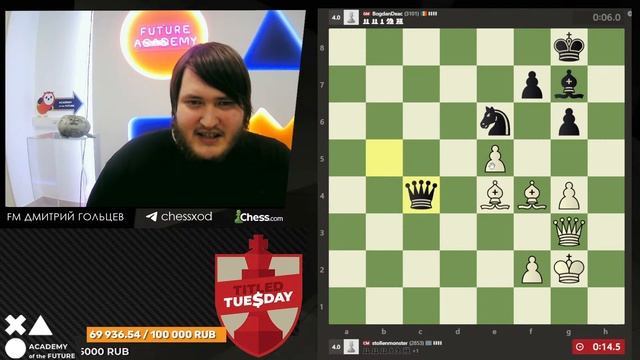 Титульный вторник на Chess.com | FM Дмитрий Гольцев смотреть онлайн