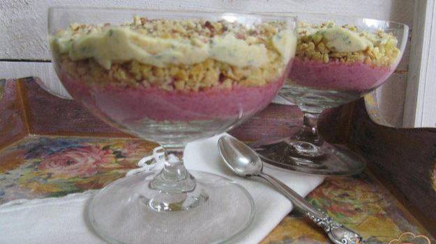 Десерт из творога и банана