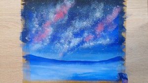 Как легко нарисовать звездное небо / Рисуем пейзаж акрилом