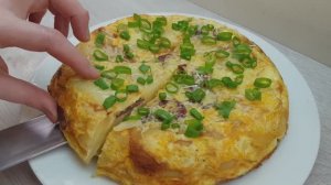 Испанский омлет с картофелем. Вкусно, сытно, быстро.