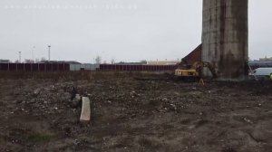 Брянск УК БМЗ - демонтаж железобетонной дымовой трубы высотой 100 м. WWW.ДЕМОНТАЖ-ДЫМОВОЙ-ТРУБЫ.РФ