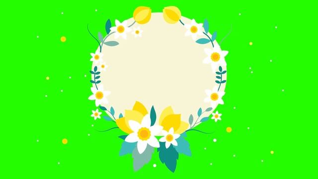 Flowers frame open and close beige text space | Green Screen Frame Effects смотреть онлайн