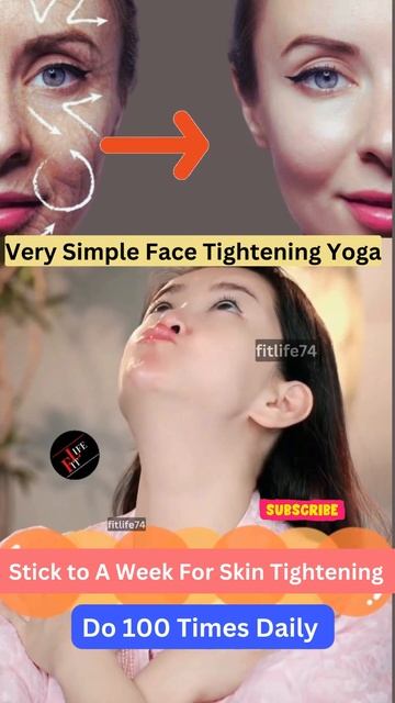 Very Simple Face Tightening Yoga #antiaging #yoga #facialyoga #faceyoga #wrinkles #facelift #shorts